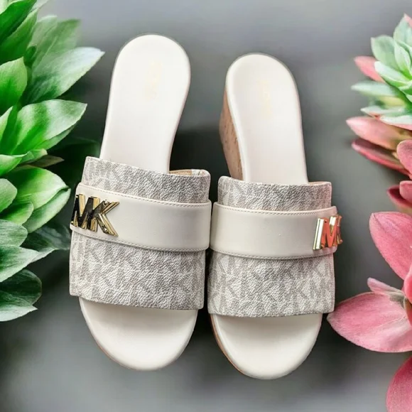 Michael Kors Jilly Platform Wedge Sandal Size 7 Color: White (New) - Picture 1 of 10